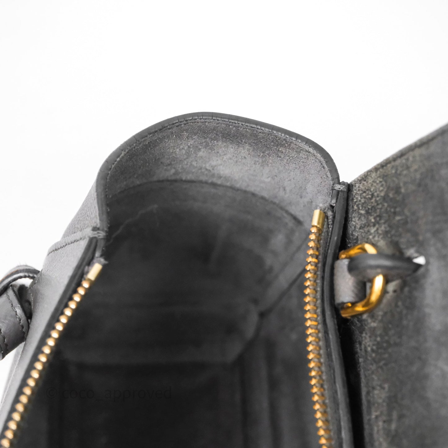 Celine Nano Belt Bag Grey Grained Calfskin Gold Hardware