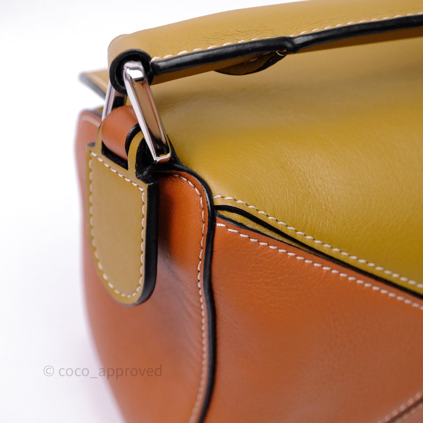 Loewe Small Puzzle Bag Khaki/ Tan Silver Hardware