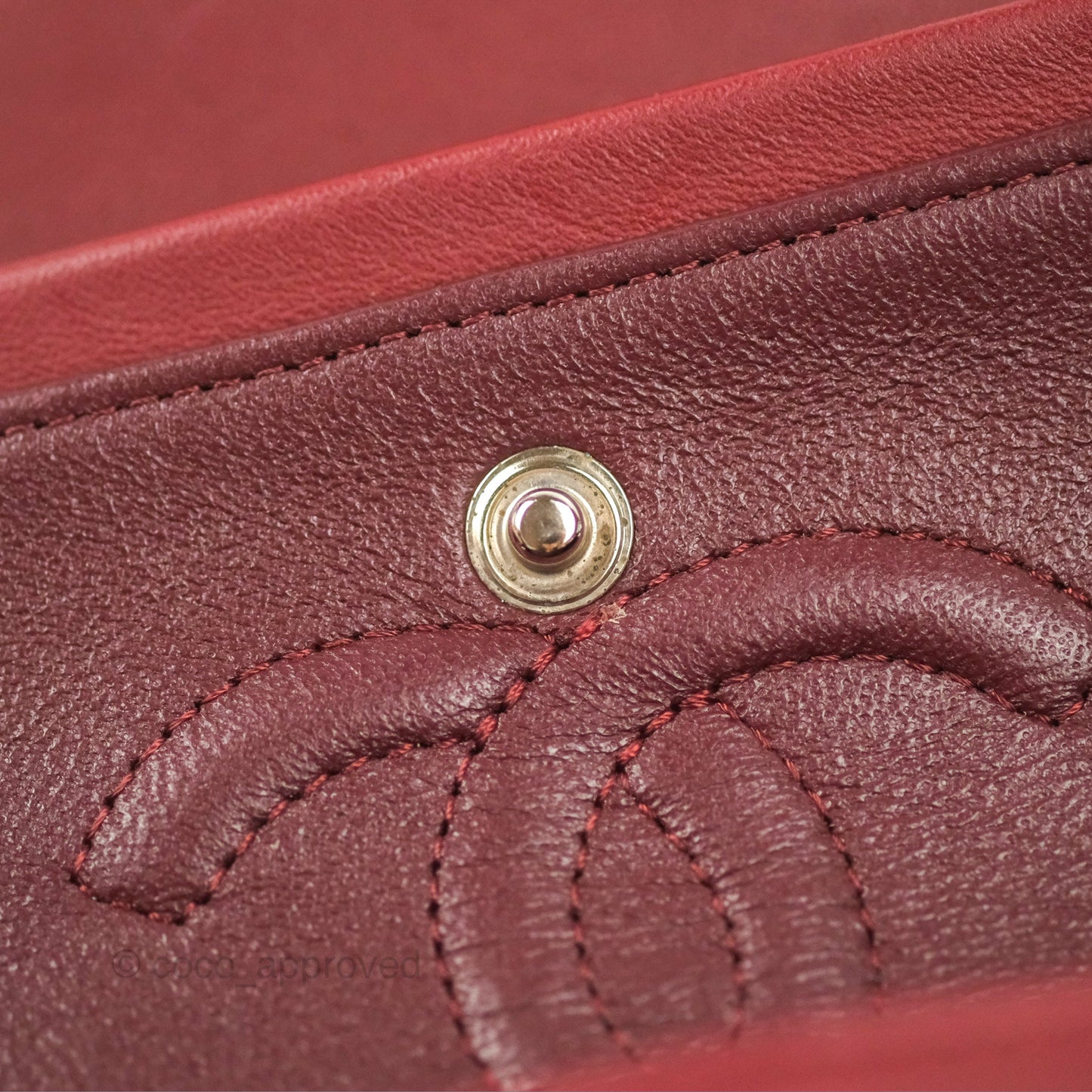 Chanel Small S/M Classic Flap Dark Red Lambskin Silver Hardware