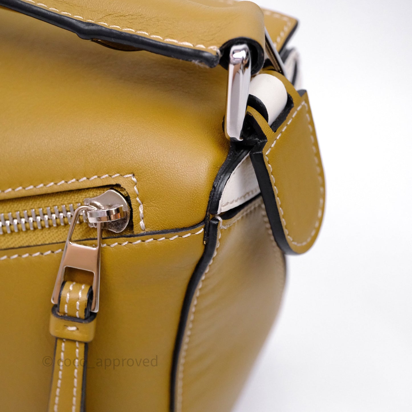 Loewe Small Puzzle Bag Khaki/ Tan Silver Hardware