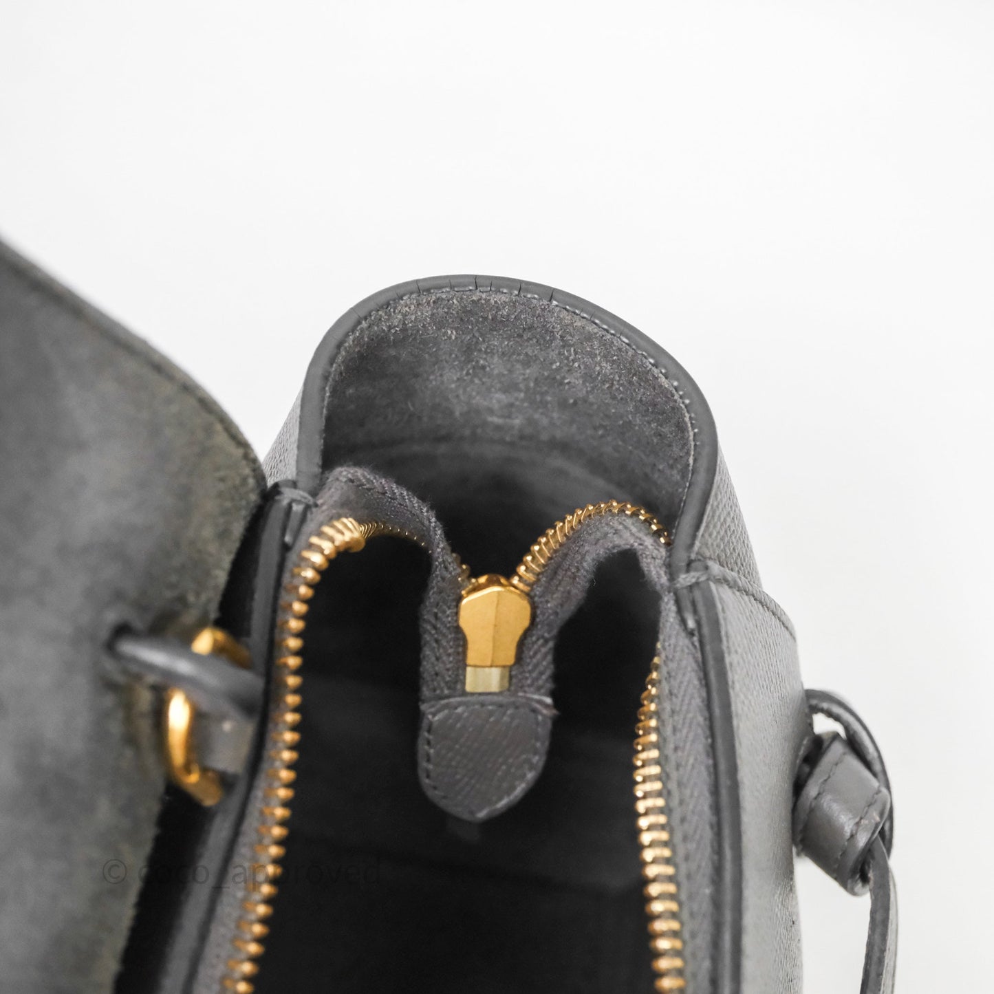 Celine Nano Belt Bag Grey Grained Calfskin Gold Hardware