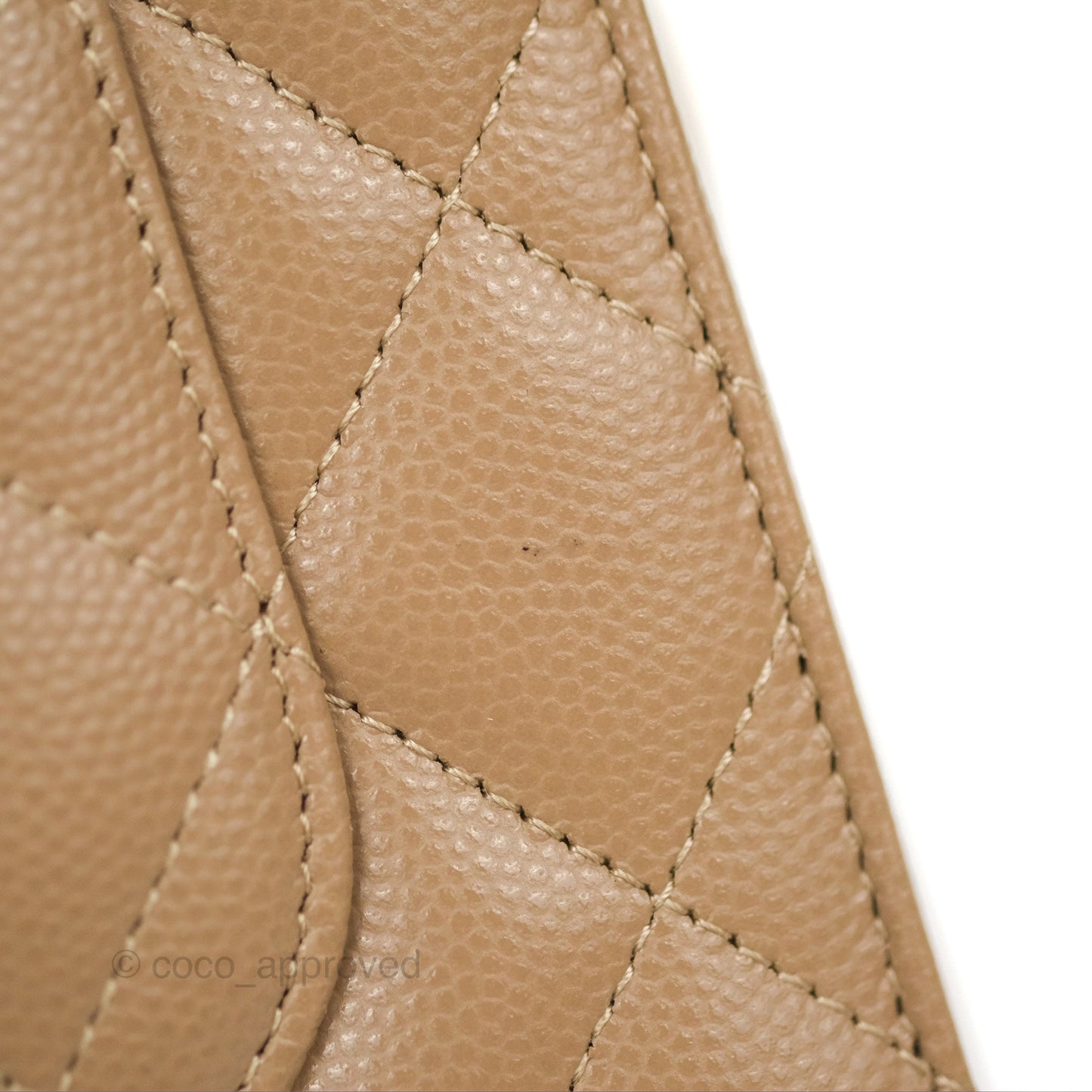 Chanel Quilted Classic Wallet on Chain WOC Dark Beige Caviar Gold Hardware