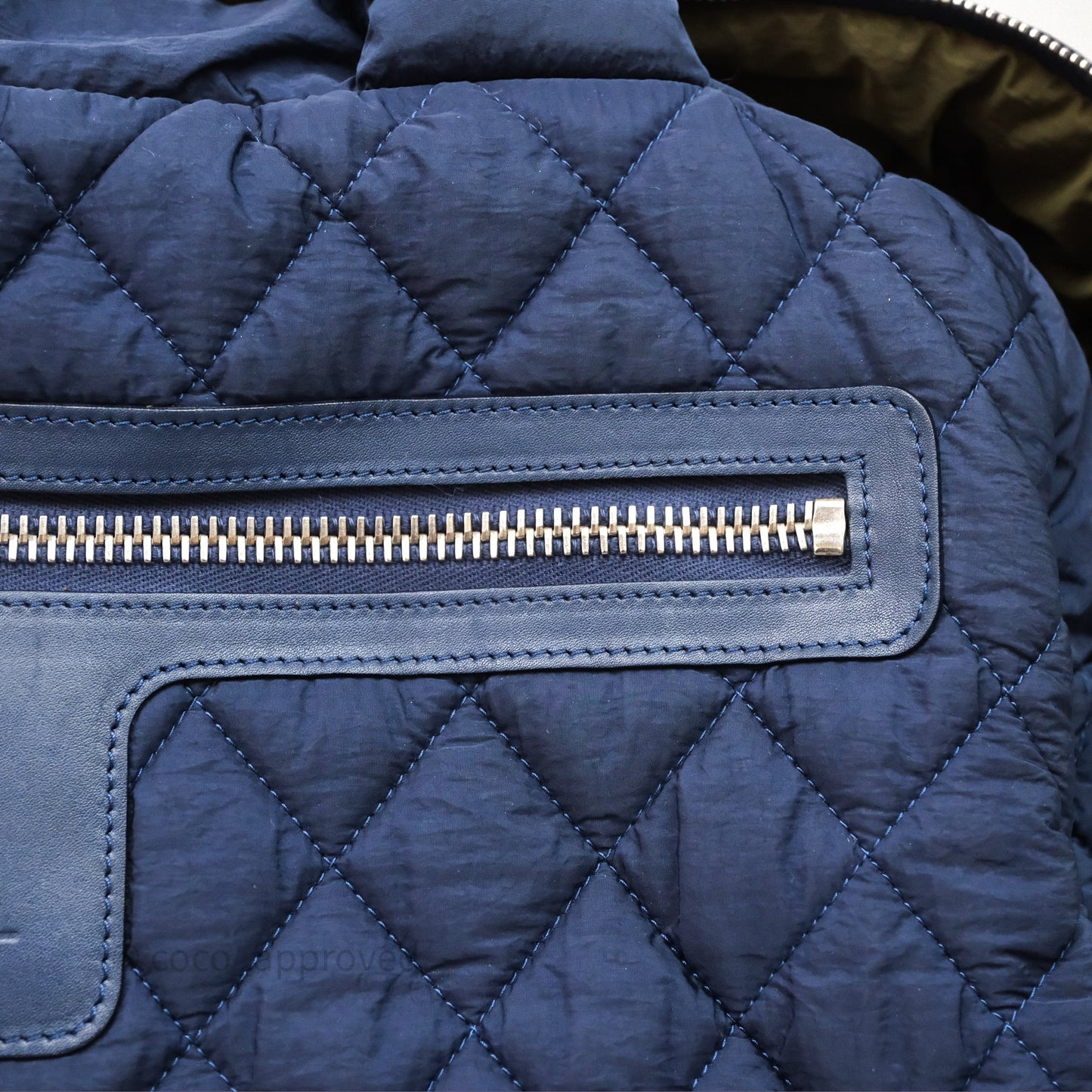 Chanel Coco Cocoon Tote Bag Navy Nylon Sliver Hardware