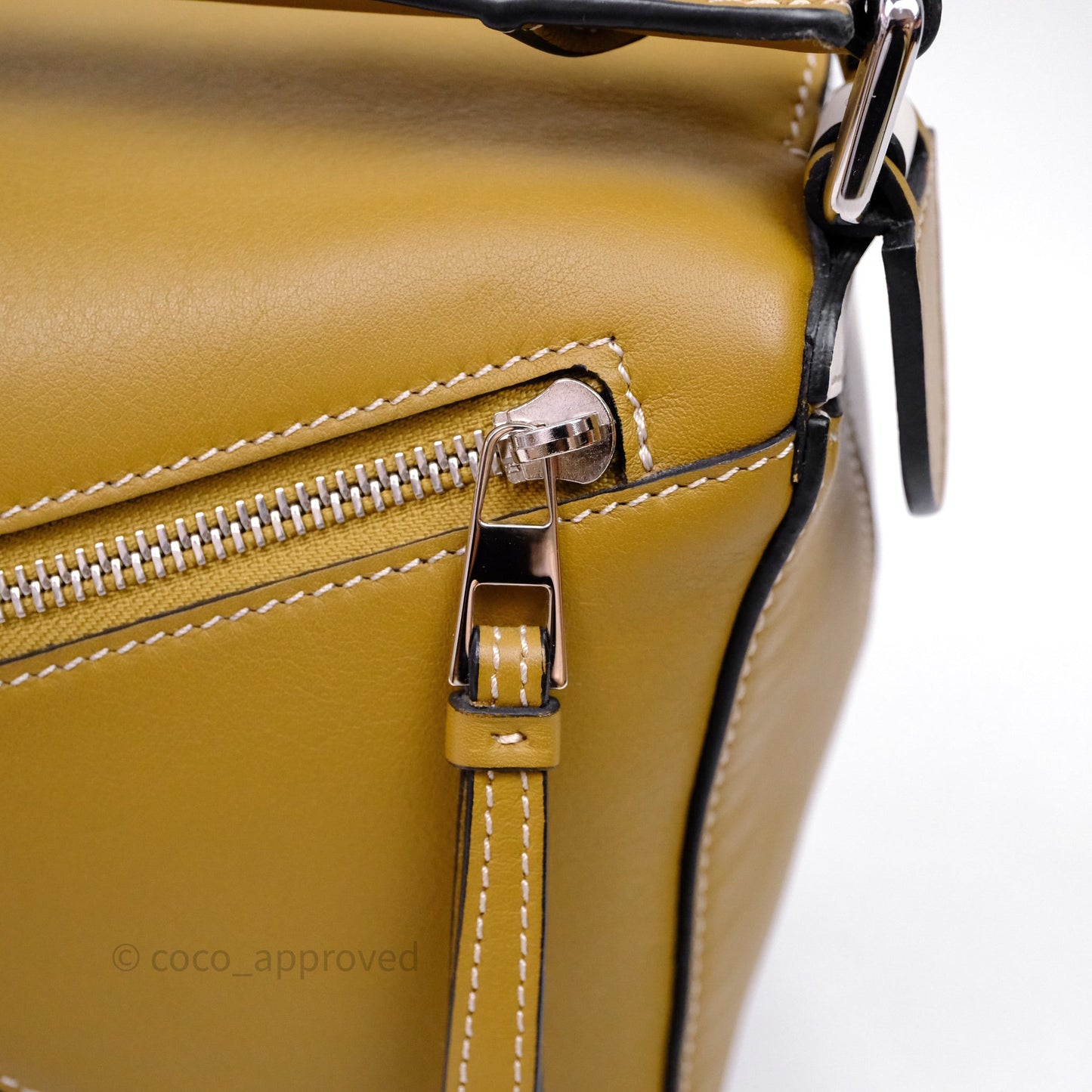 Loewe Small Puzzle Bag Khaki/ Tan Silver Hardware