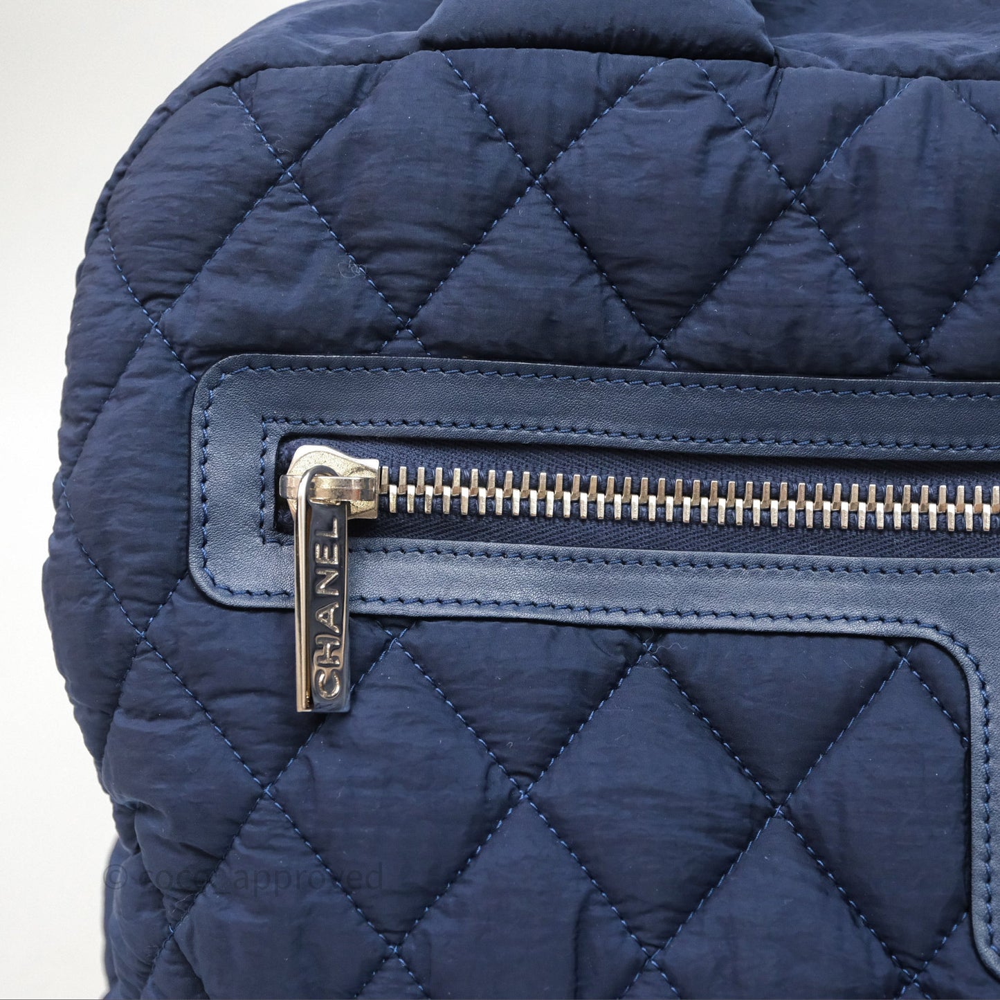 Chanel Coco Cocoon Tote Bag Navy Nylon Sliver Hardware