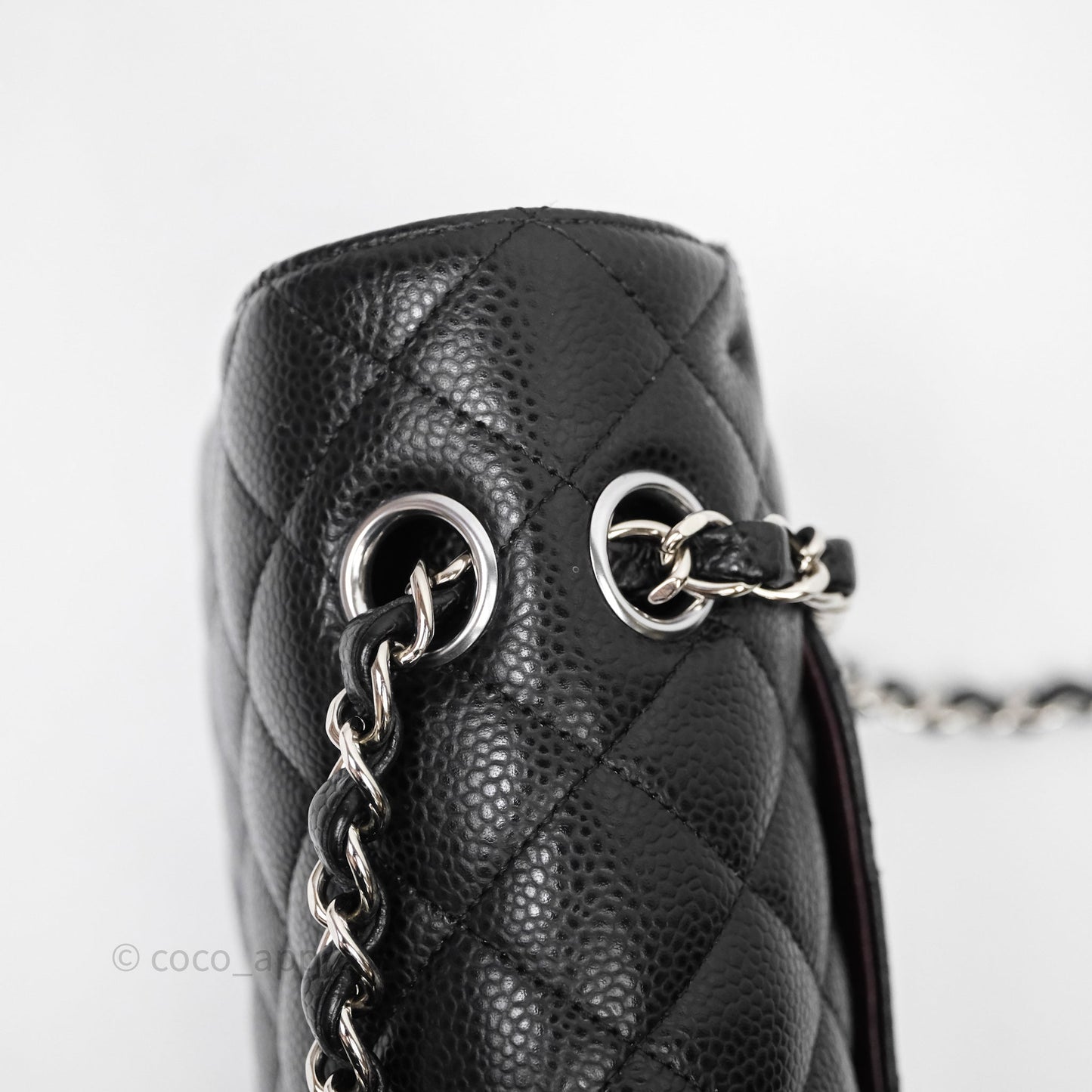 Chanel Classic M/L Medium Flap Quilted Black Caviar Silver Hardware