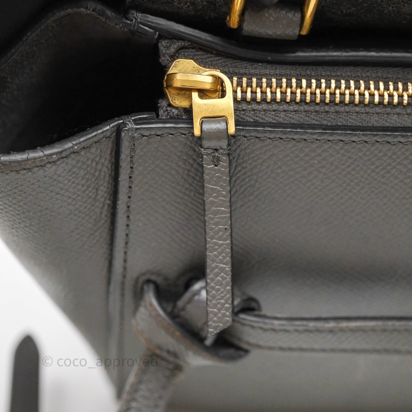 Celine Nano Belt Bag Grey Grained Calfskin Gold Hardware