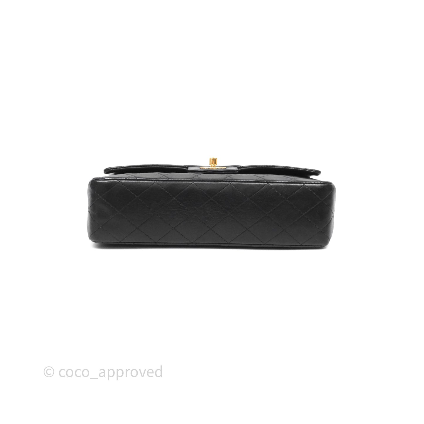 Chanel Classic Vintage Double Flap M/L Black Lambskin Gold Hardware
