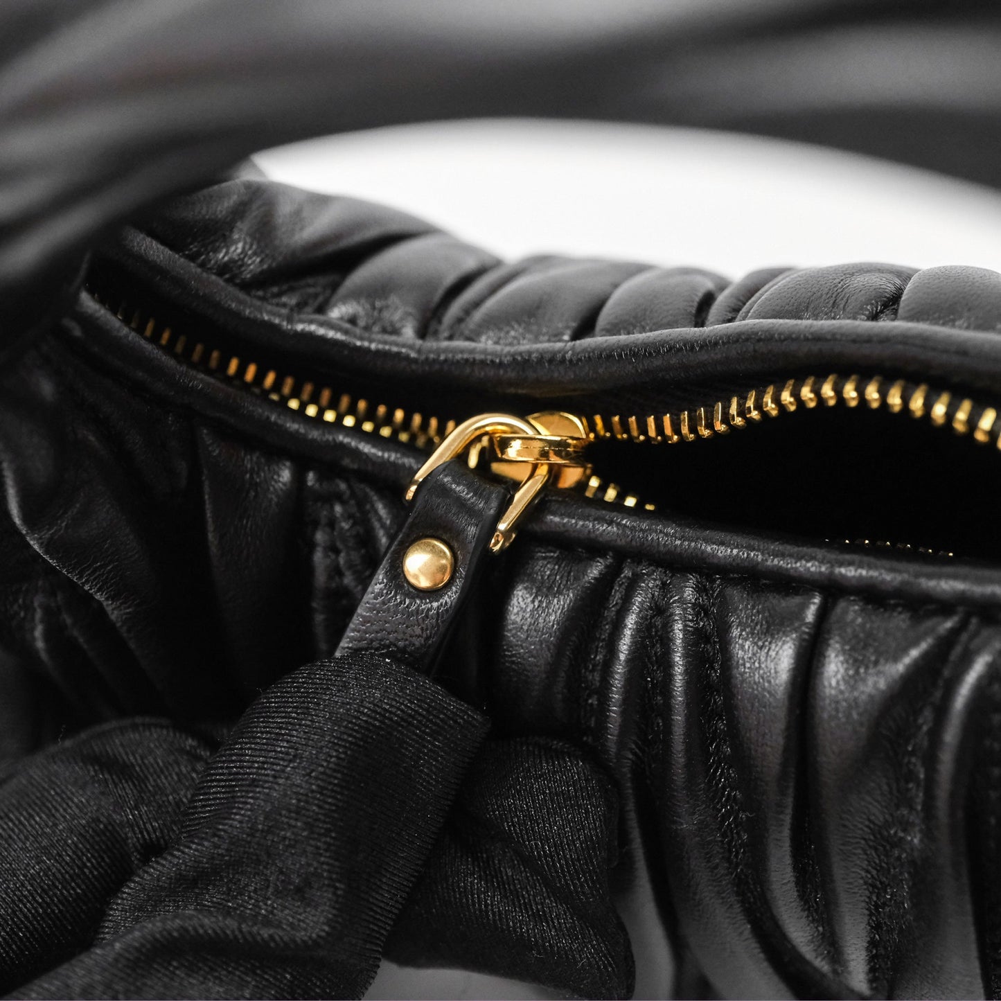 Miu Miu Wander Matelassé Nappa Leather Hobo Mini Bag Black