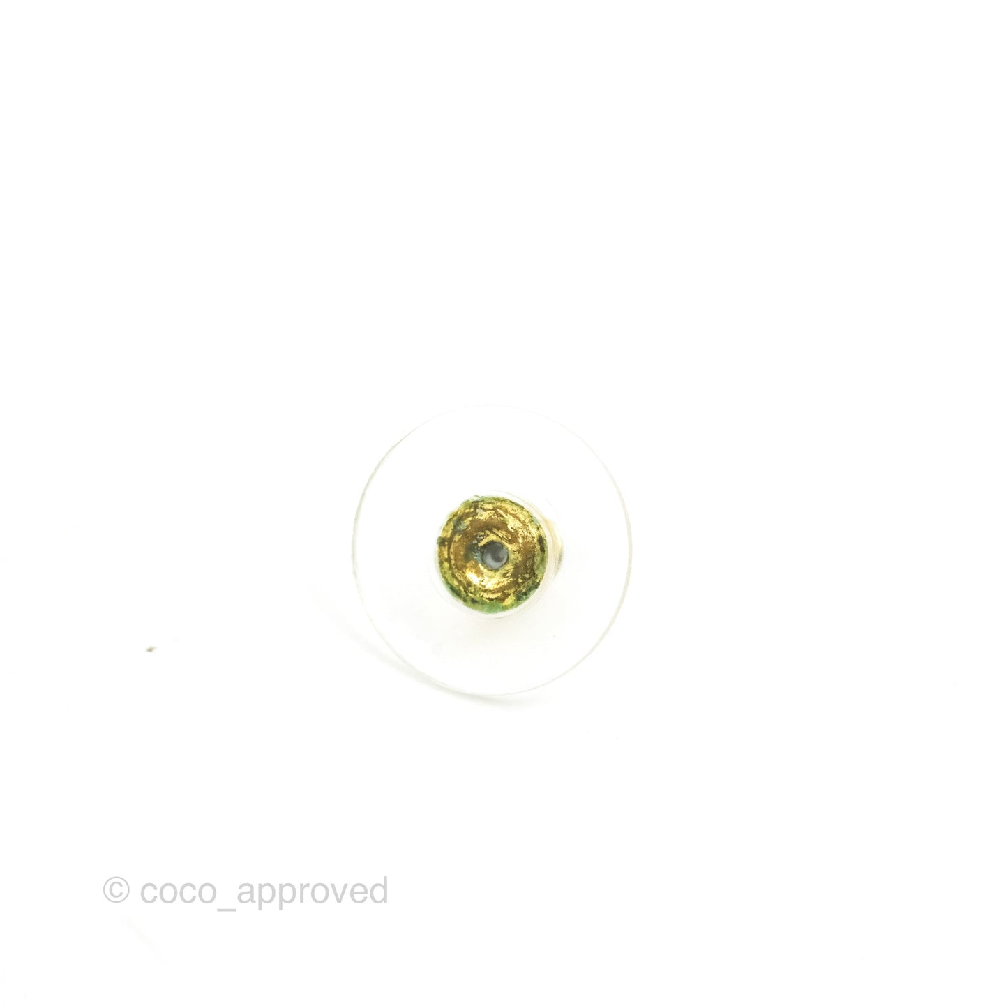 Chanel CC Coco Crystal Earrings Ear Clip Gold Tone 22P