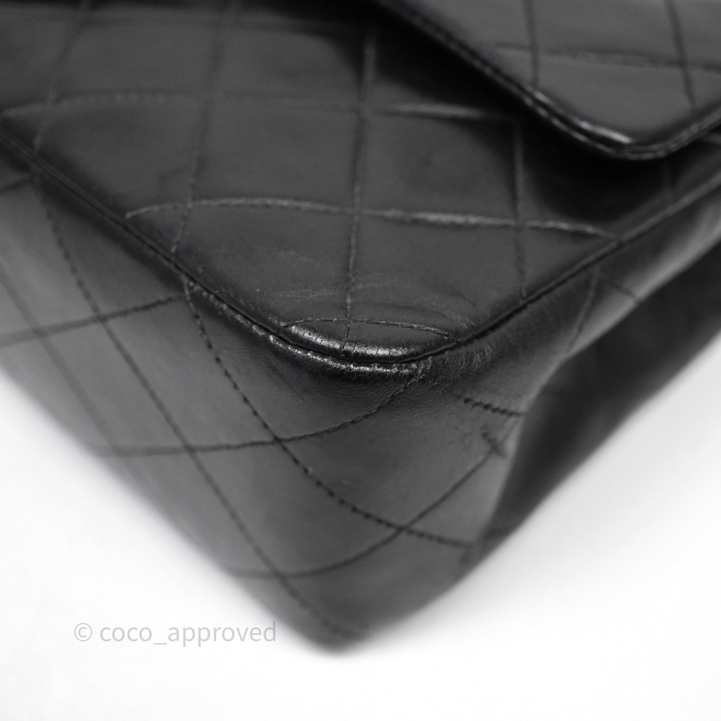 Chanel Classic Vintage Double Flap M/L Black Lambskin Gold Hardware