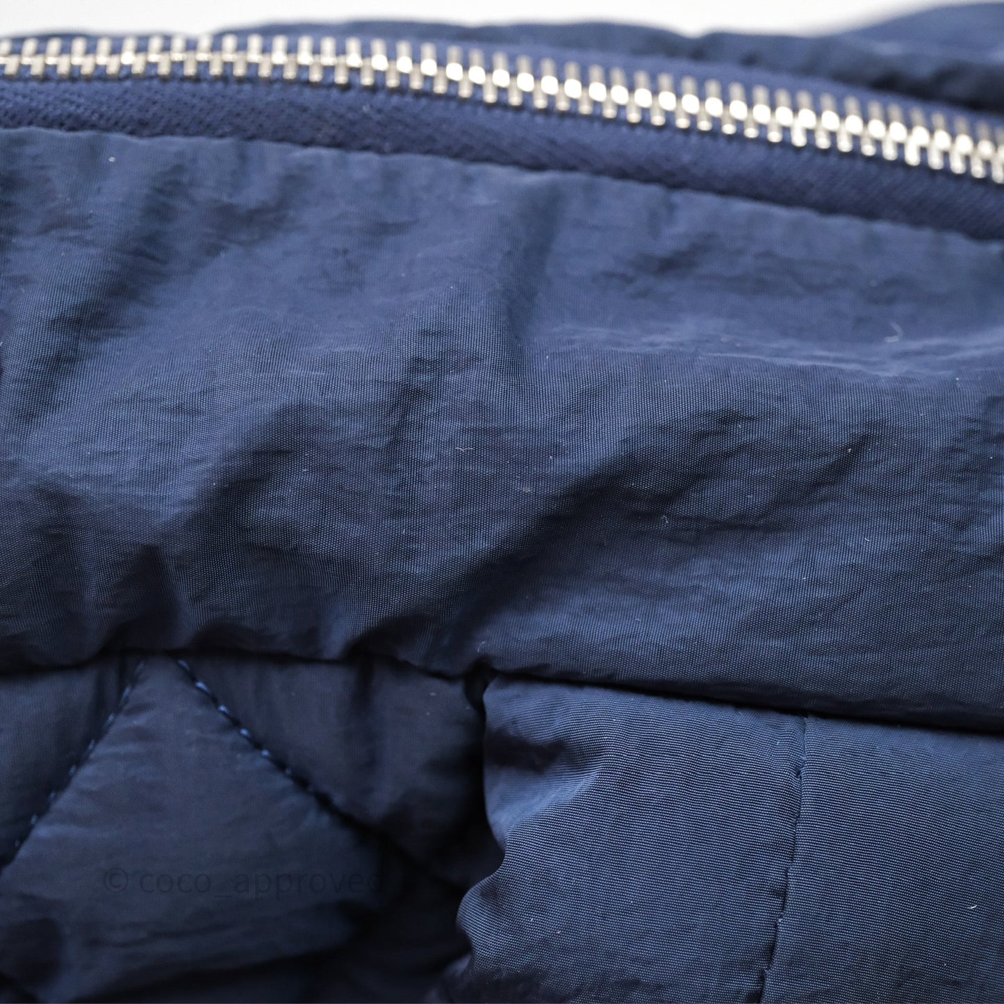 Chanel Coco Cocoon Tote Bag Navy Nylon Sliver Hardware