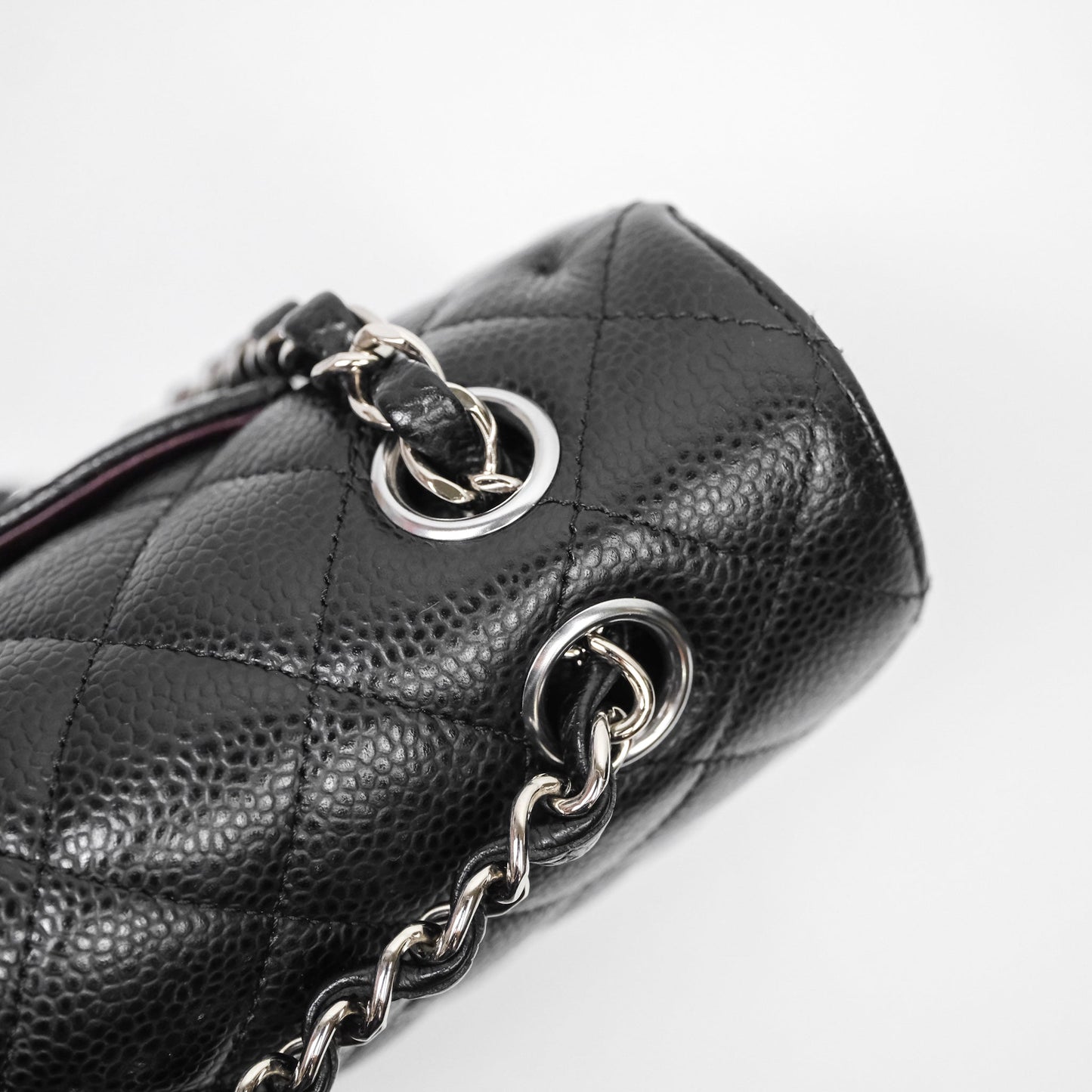 Chanel Classic M/L Medium Flap Quilted Black Caviar Silver Hardware
