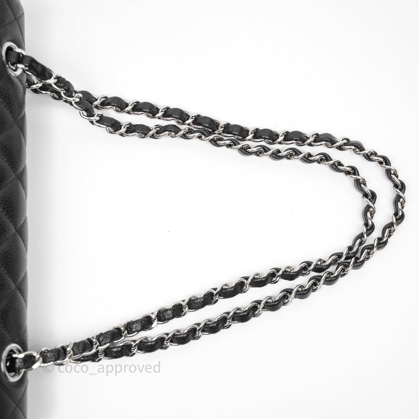 Chanel Classic M/L Medium Flap Quilted Black Caviar Silver Hardware