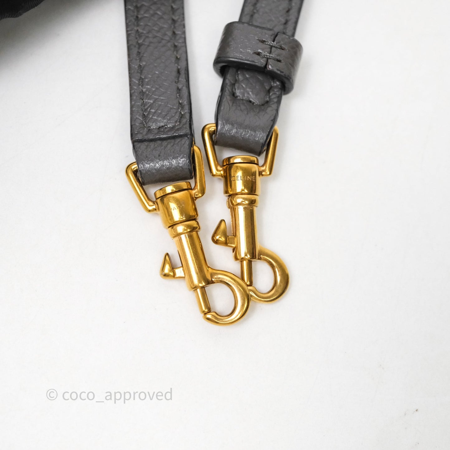 Celine Nano Belt Bag Grey Grained Calfskin Gold Hardware