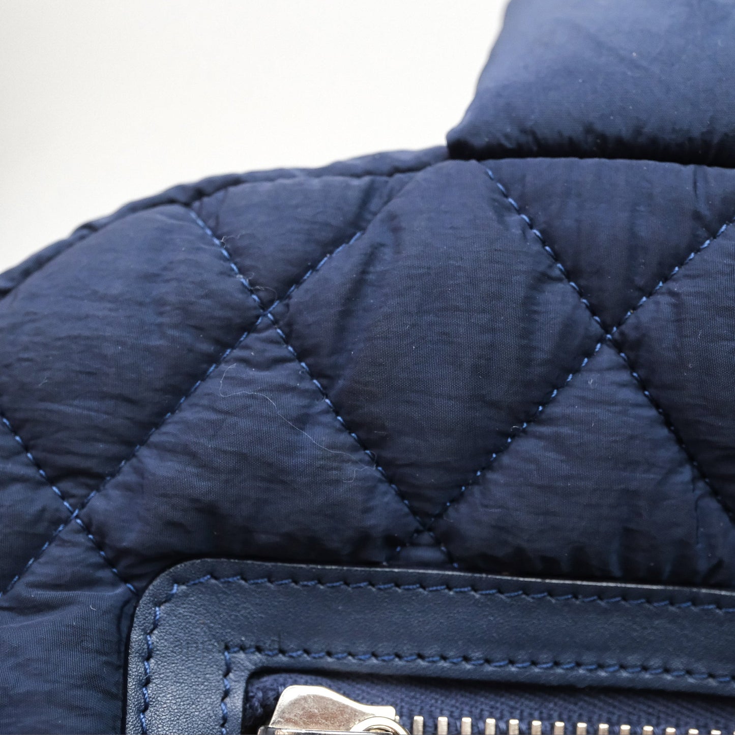 Chanel Coco Cocoon Tote Bag Navy Nylon Sliver Hardware