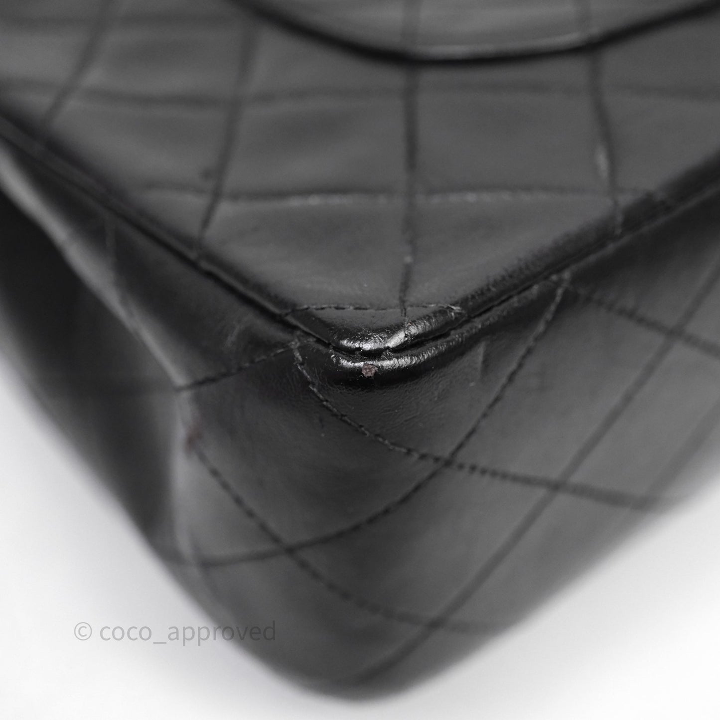 Chanel Classic Vintage Double Flap M/L Black Lambskin Gold Hardware