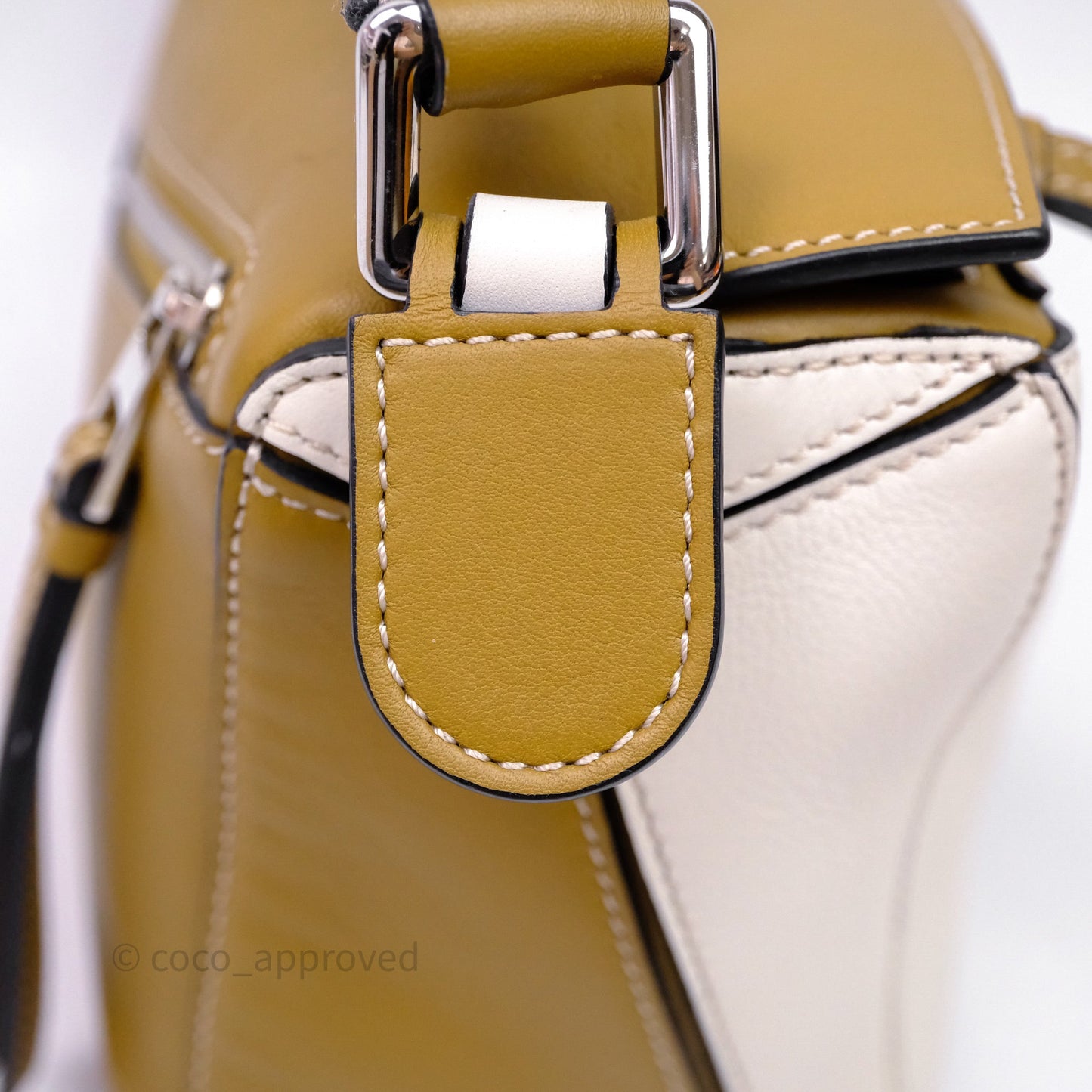 Loewe Small Puzzle Bag Khaki/ Tan Silver Hardware
