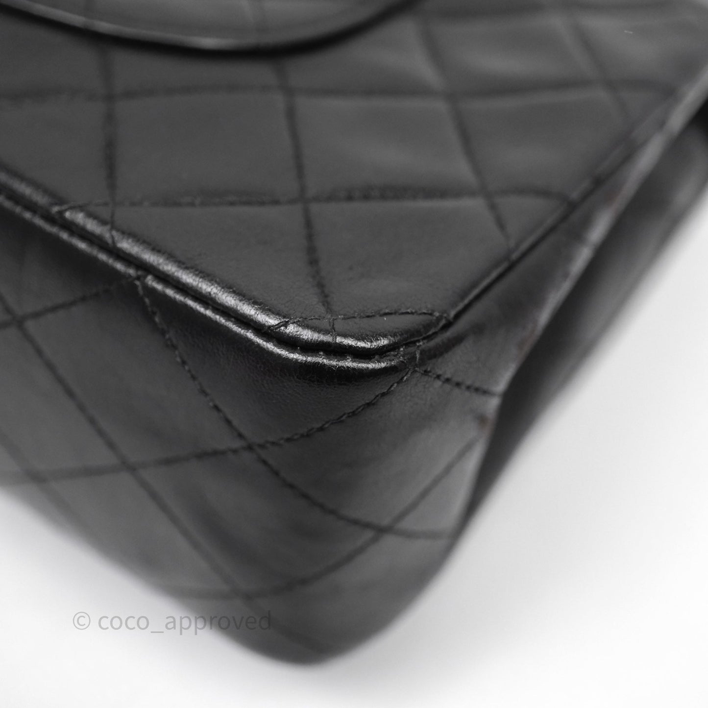 Chanel Classic Vintage Double Flap M/L Black Lambskin Gold Hardware