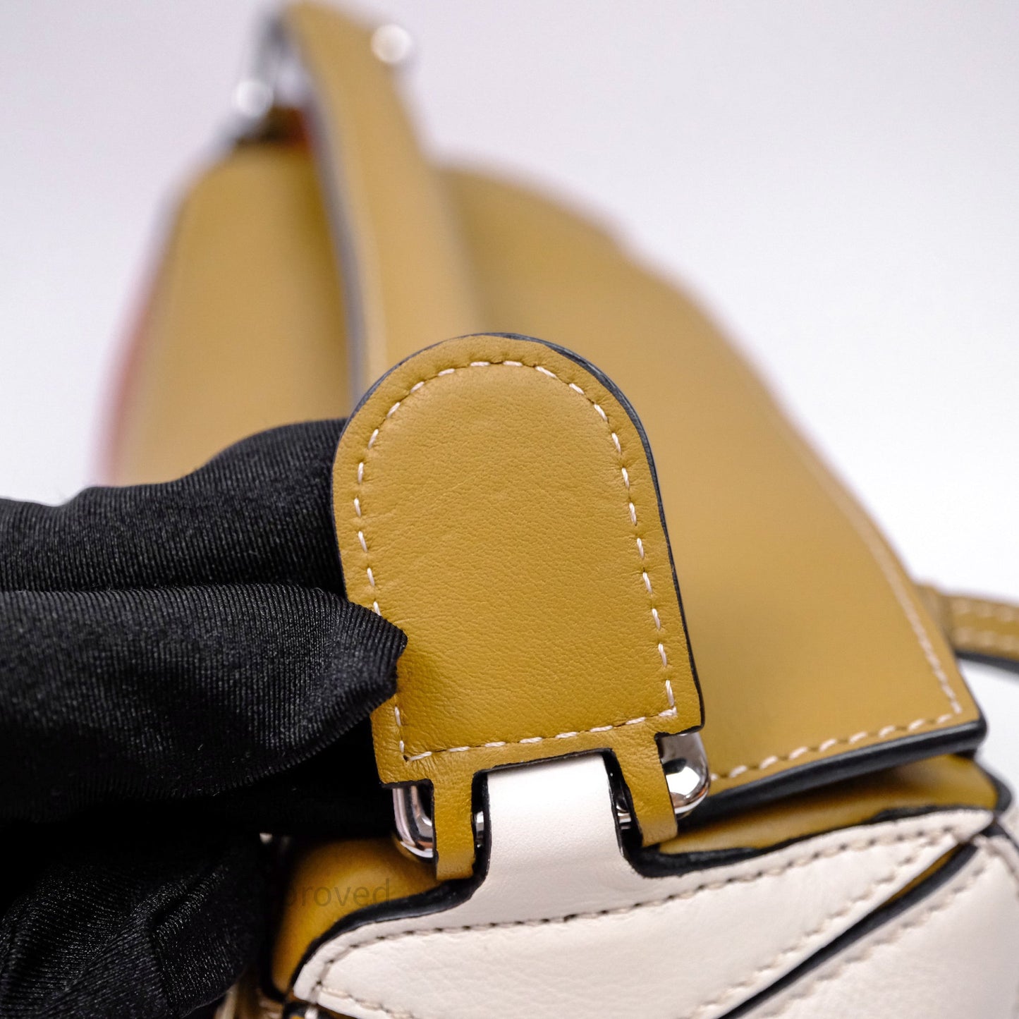 Loewe Small Puzzle Bag Khaki/ Tan Silver Hardware