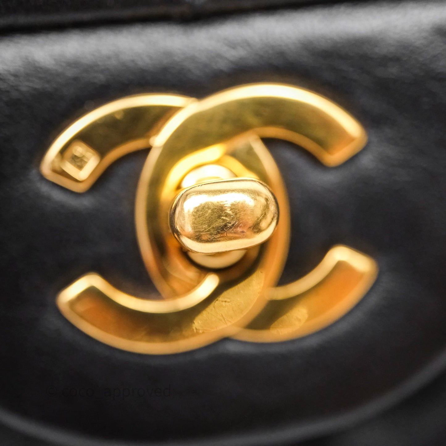 Chanel Classic Vintage Double Flap M/L Black Lambskin Gold Hardware
