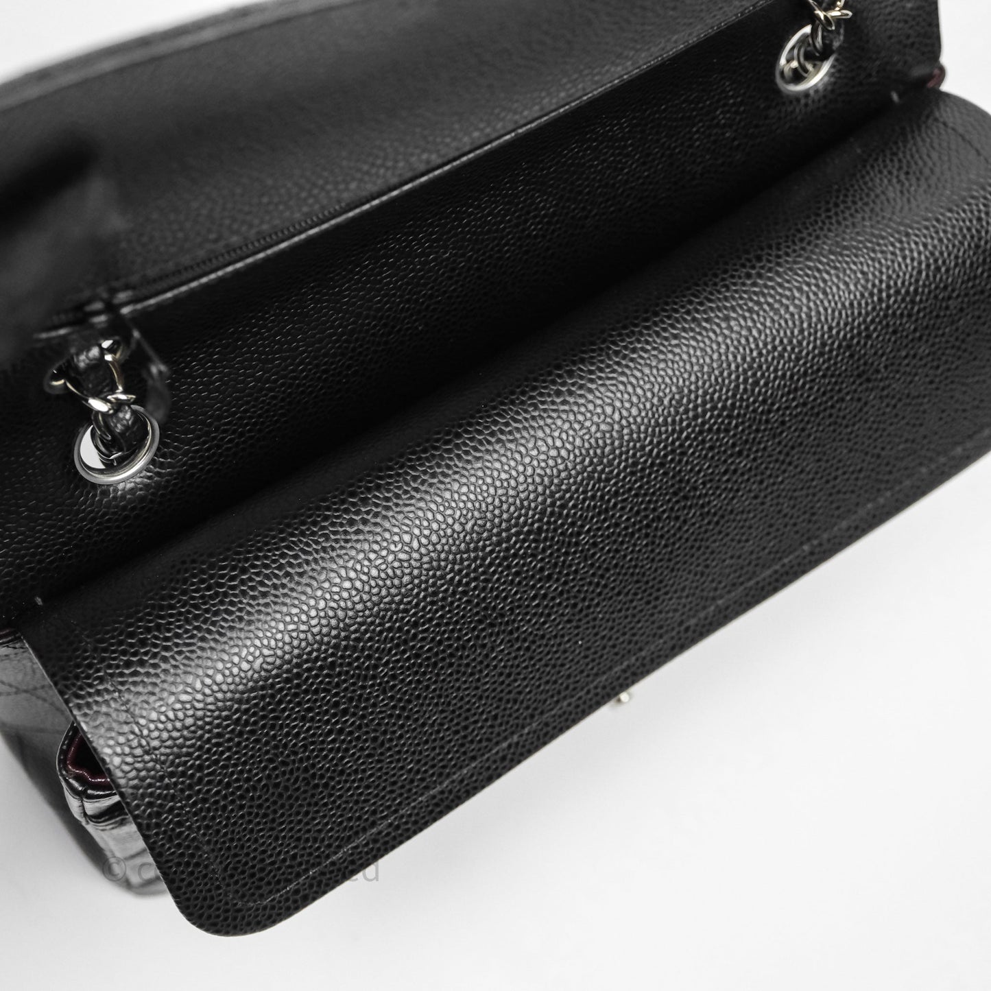 Chanel Classic M/L Medium Flap Quilted Black Caviar Silver Hardware