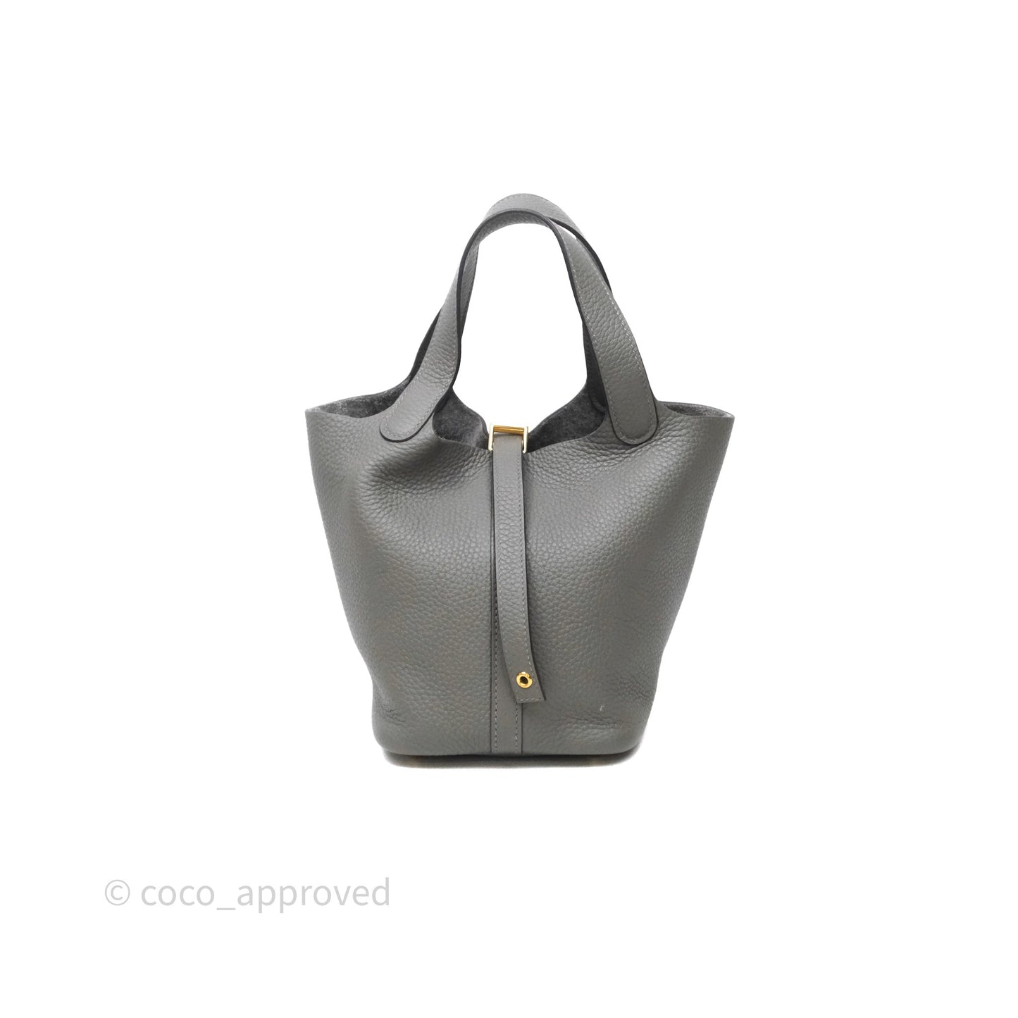 Hermès Picotin Lock 18 Gris Meyer 0L Clemence Gold Hardware