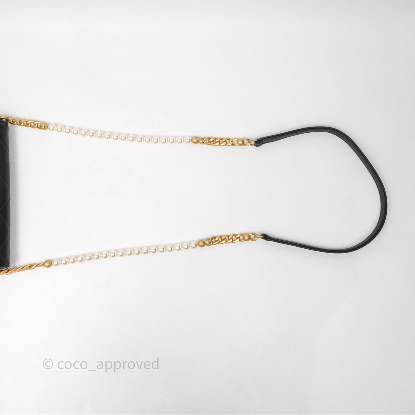 Chanel Small Pearl Hobo Bag Black Calfskin Aged Gold Hardware