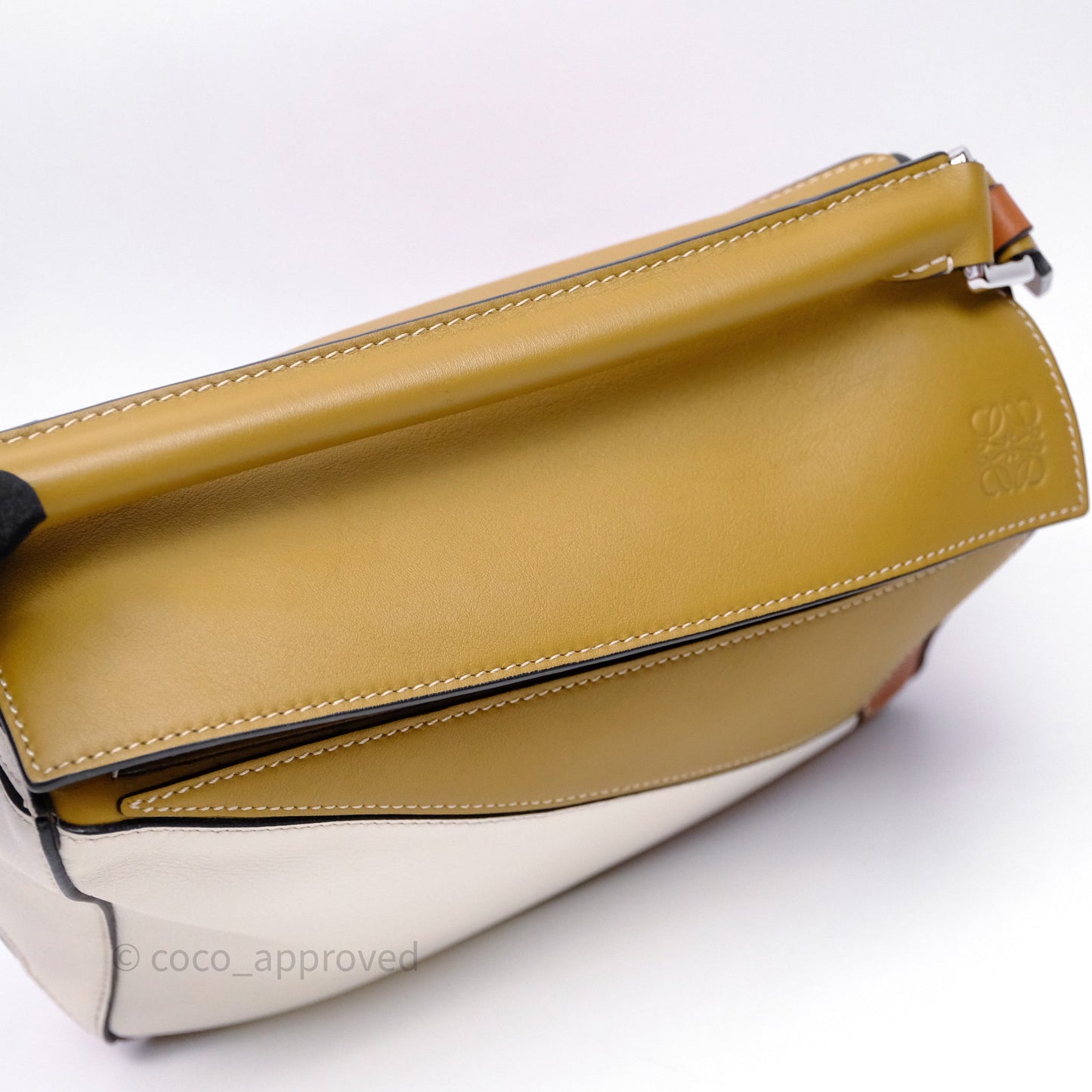 Loewe Small Puzzle Bag Khaki/ Tan Silver Hardware