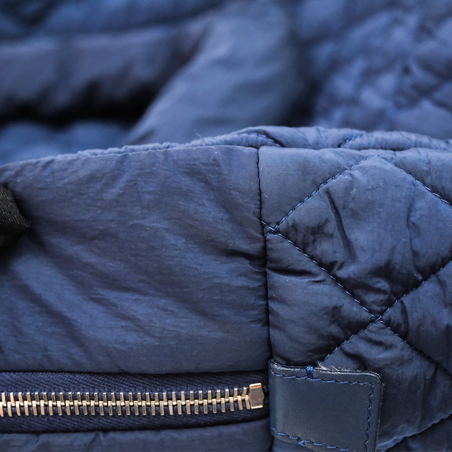 Chanel Coco Cocoon Tote Bag Navy Nylon Sliver Hardware