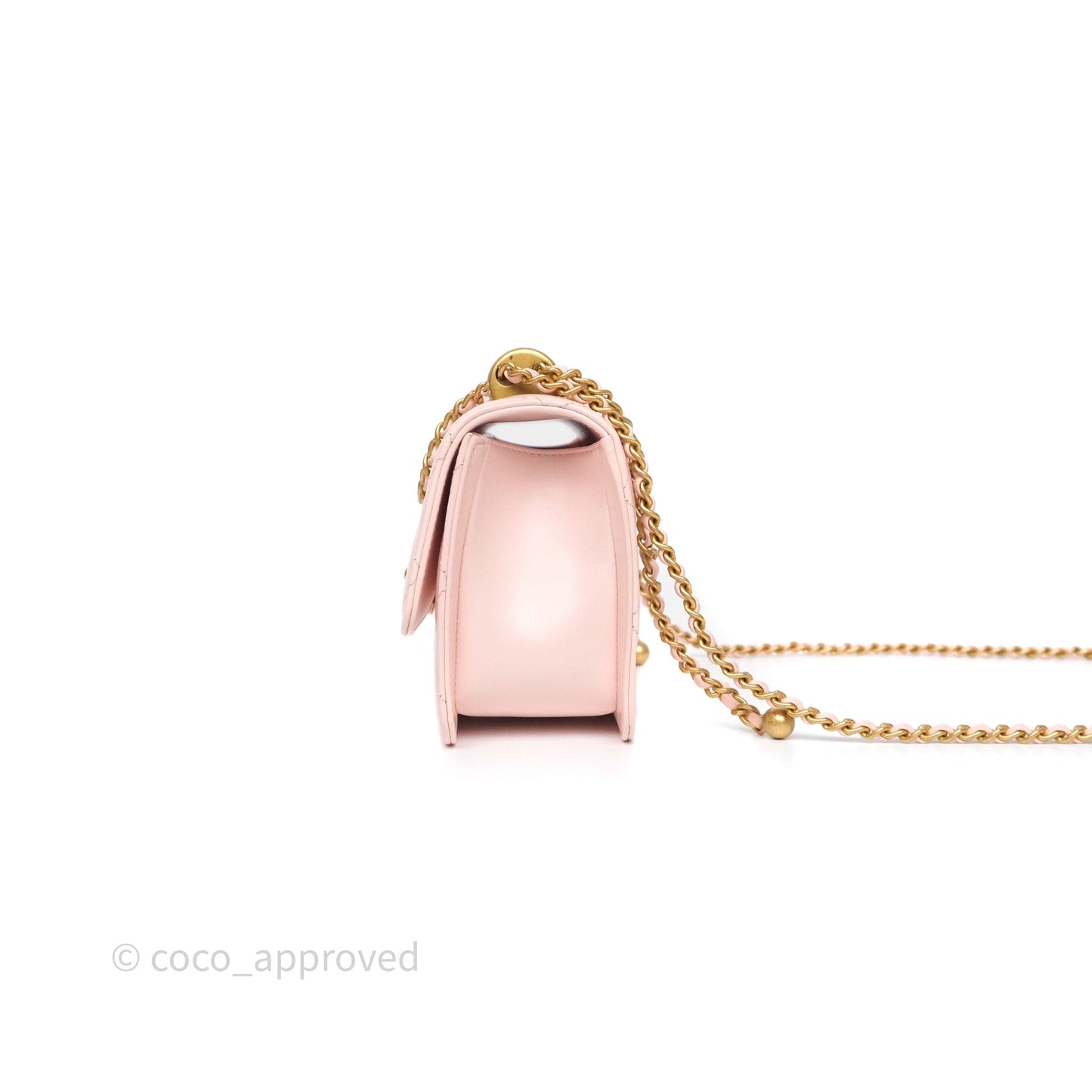 Chanel Quilted Mini Perfect Fit Adjustable Pink Calfskin Gold Hardware