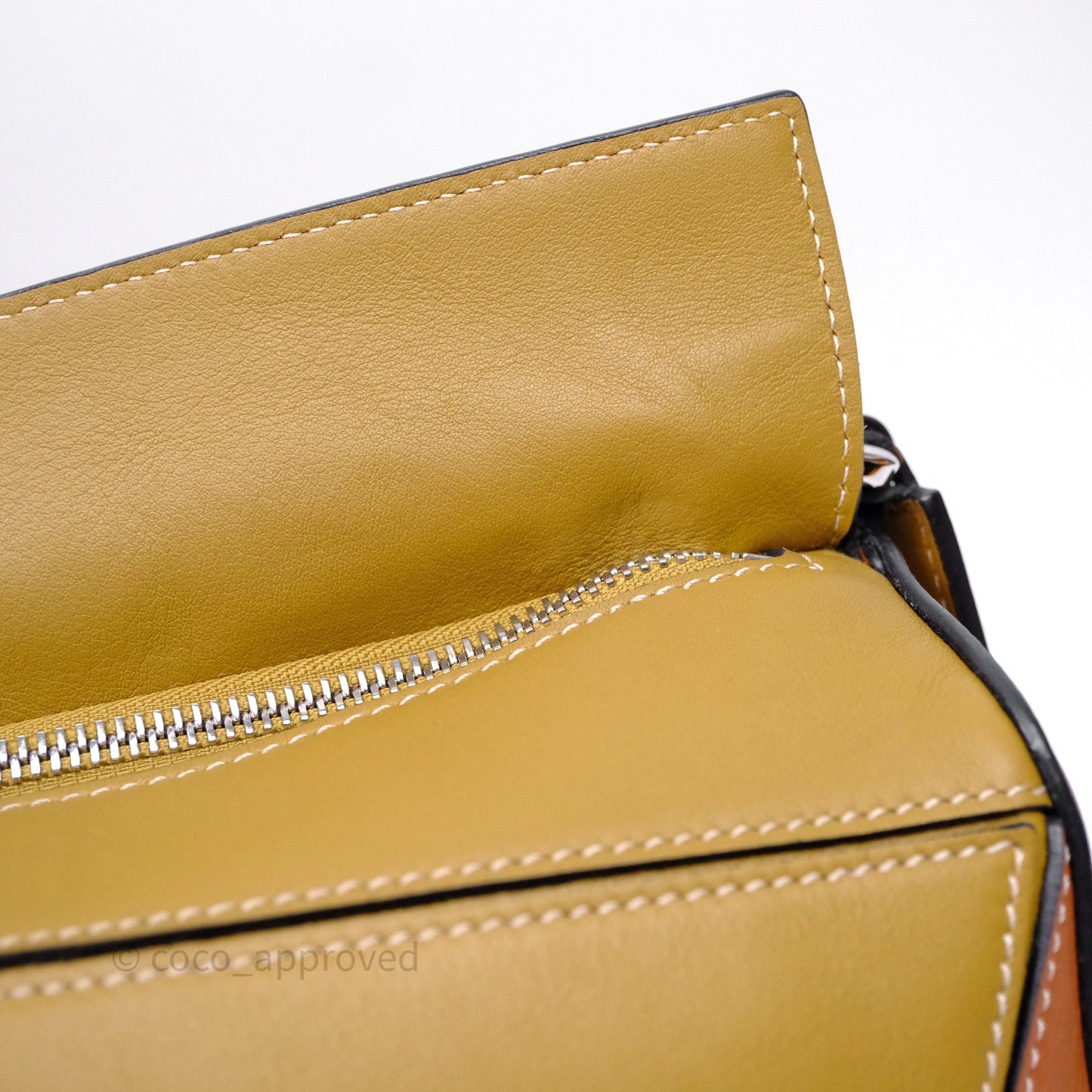 Loewe Small Puzzle Bag Khaki/ Tan Silver Hardware