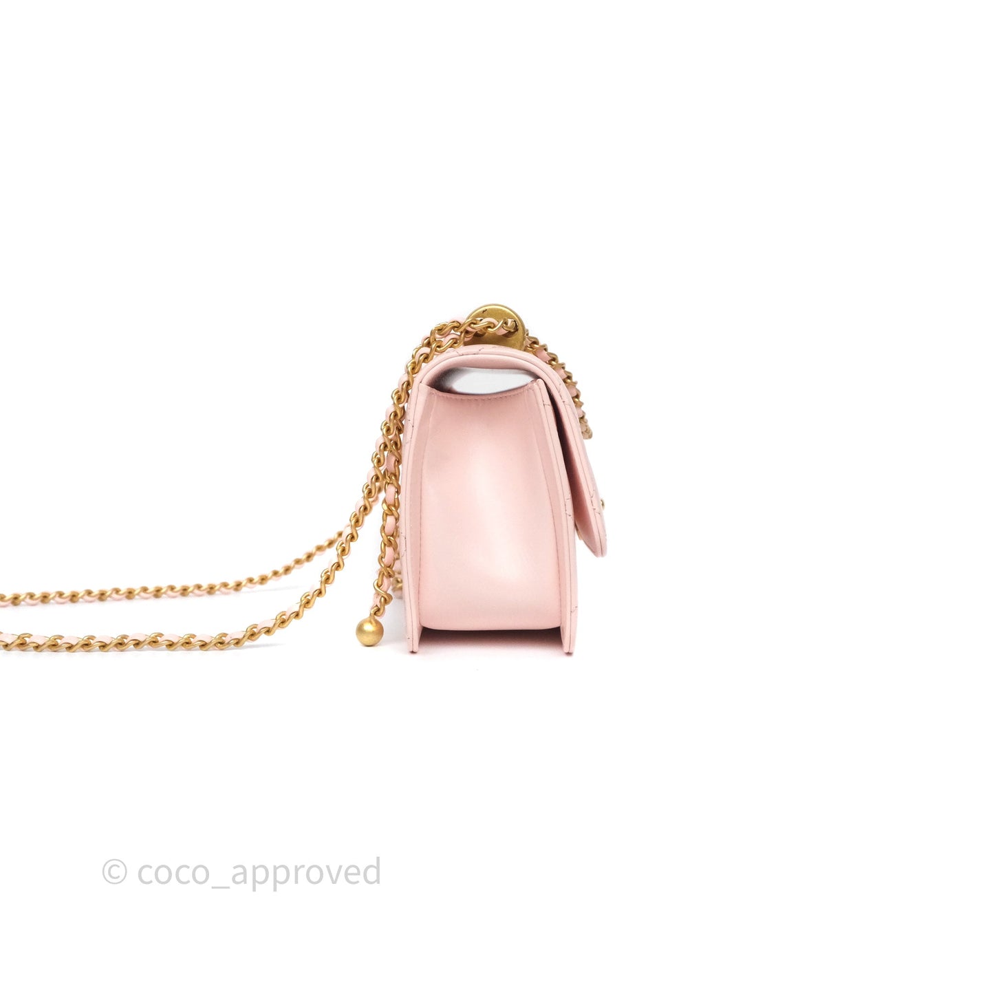Chanel Quilted Mini Perfect Fit Adjustable Pink Calfskin Gold Hardware