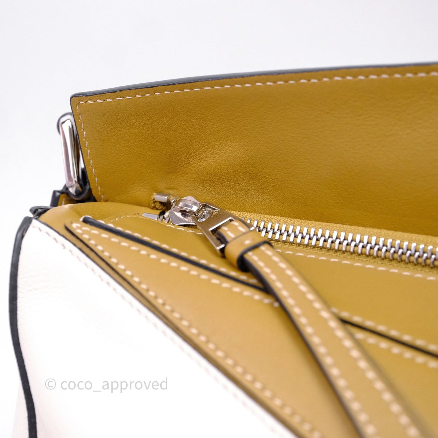 Loewe Small Puzzle Bag Khaki/ Tan Silver Hardware
