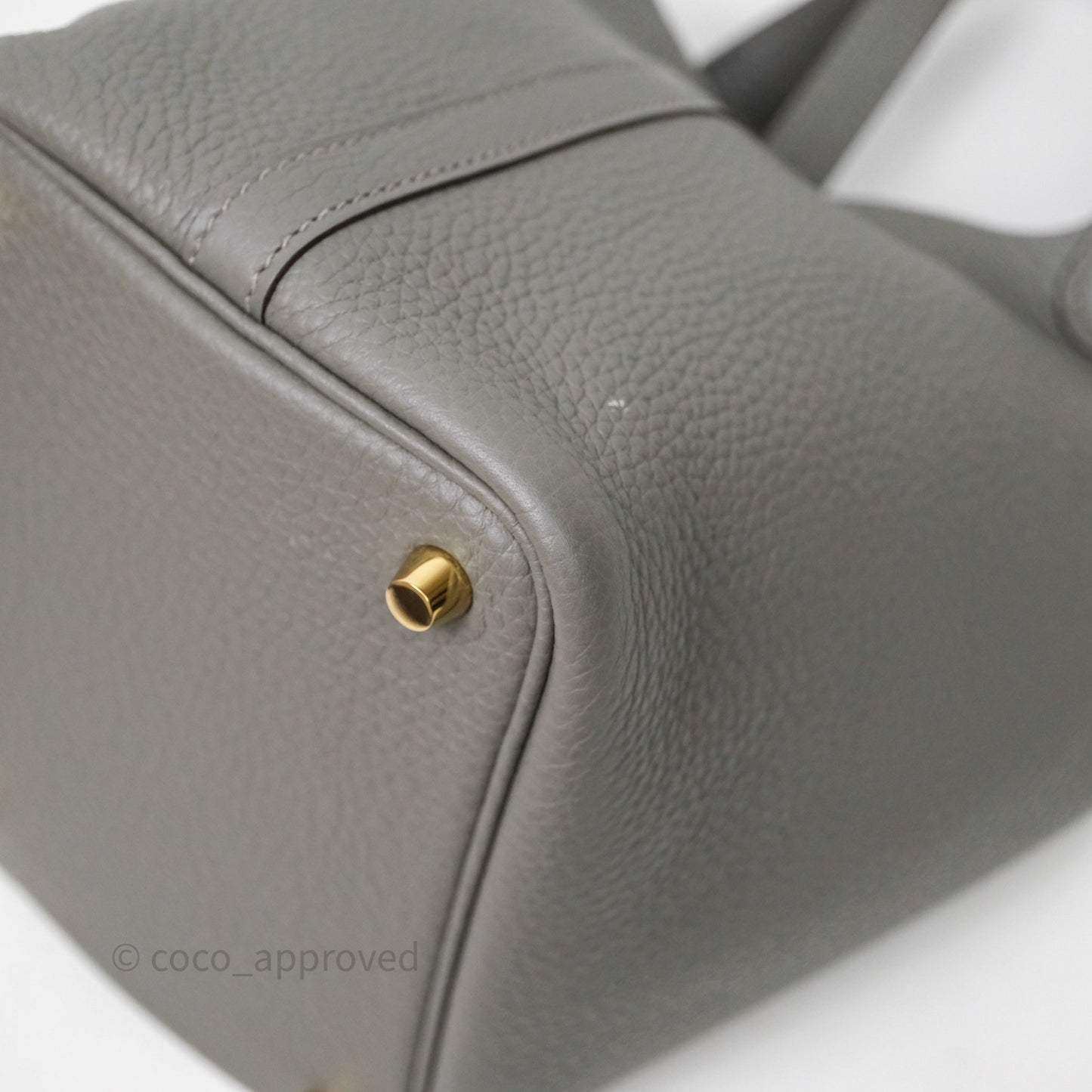 Hermès Picotin Lock 18 Gris Meyer 0L Clemence Gold Hardware