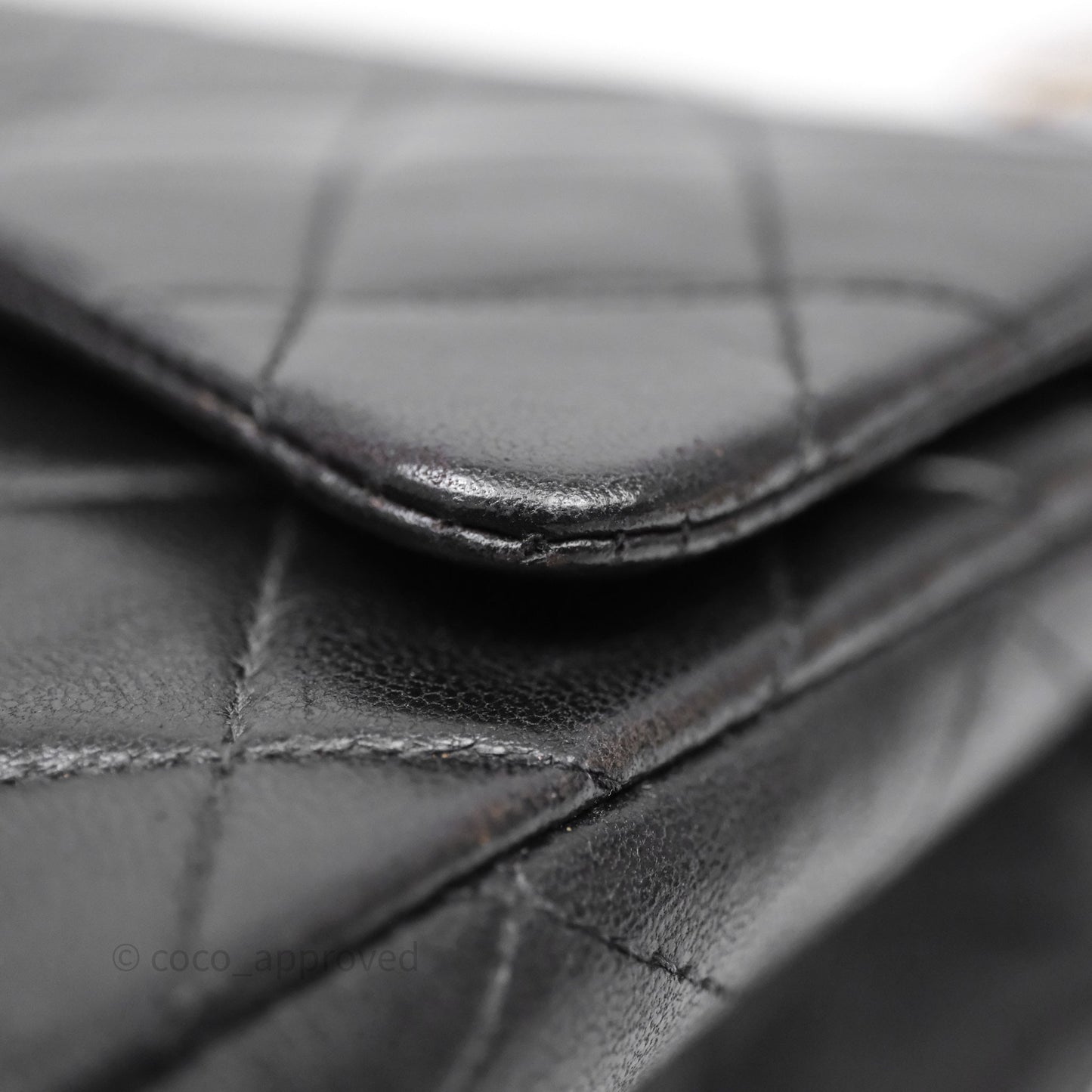 Chanel Classic Vintage Double Flap M/L Black Lambskin Gold Hardware