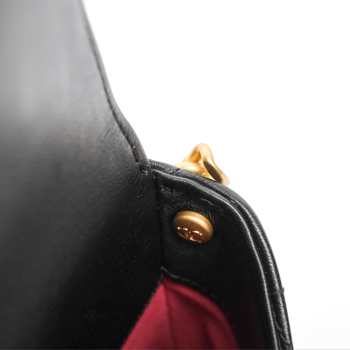 Chanel Small Pearl Hobo Bag Black Calfskin Aged Gold Hardware