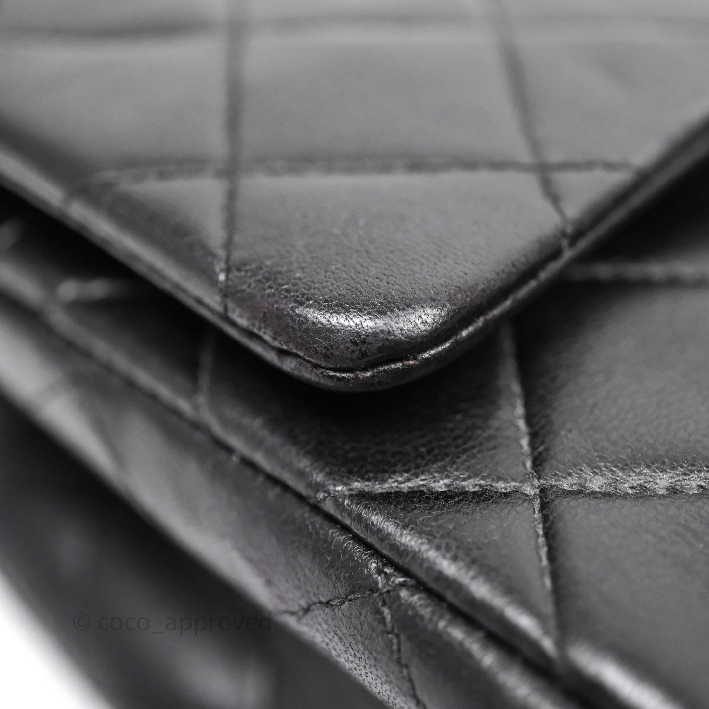 Chanel Classic Vintage Double Flap M/L Black Lambskin Gold Hardware