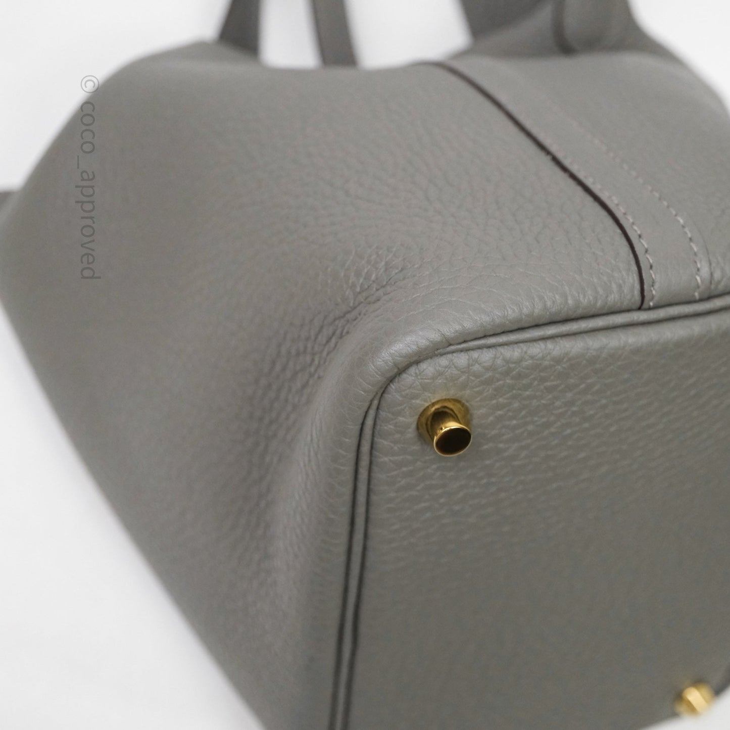 Hermès Picotin Lock 18 Gris Meyer 0L Clemence Gold Hardware