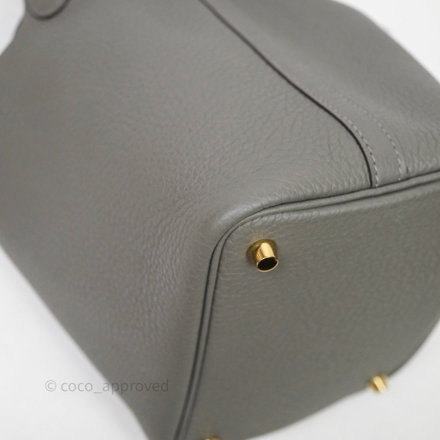 Hermès Picotin Lock 18 Gris Meyer 0L Clemence Gold Hardware