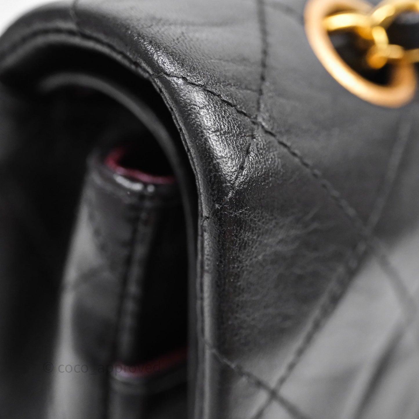 Chanel Classic Vintage Double Flap M/L Black Lambskin Gold Hardware
