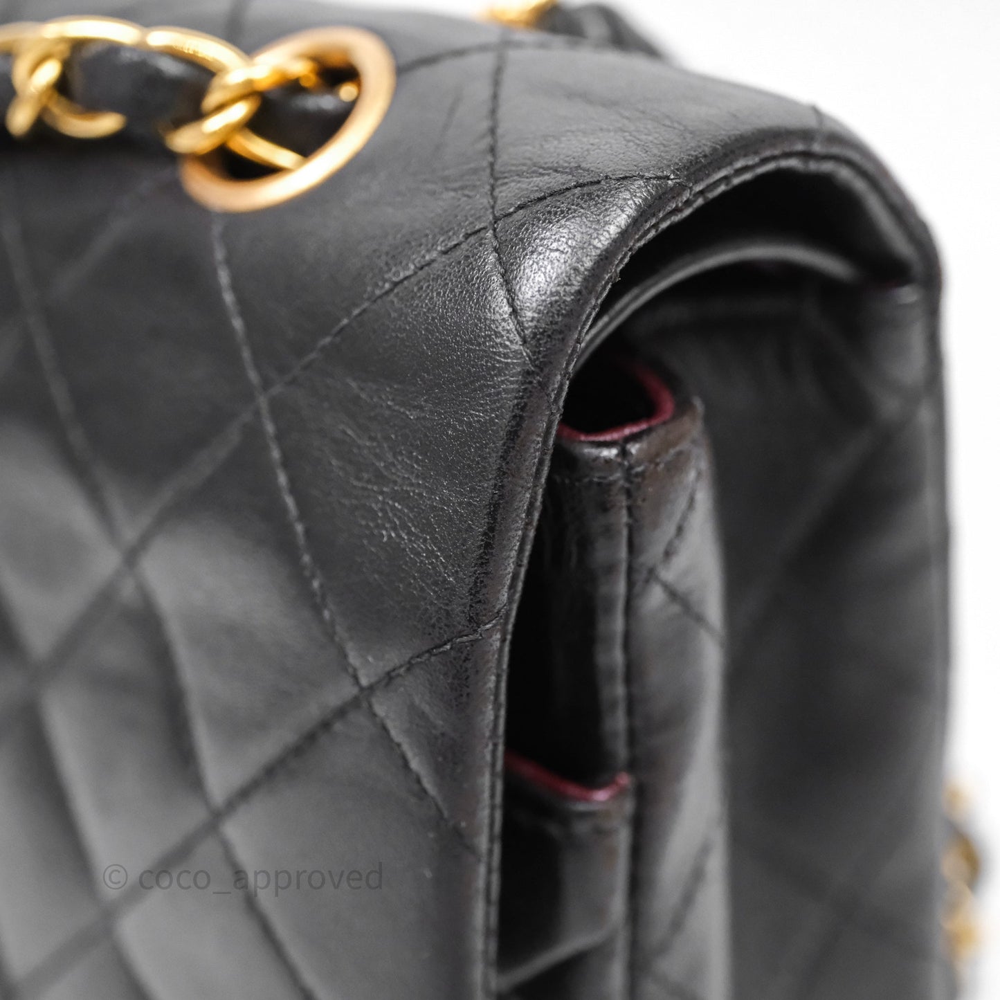 Chanel Classic Vintage Double Flap M/L Black Lambskin Gold Hardware