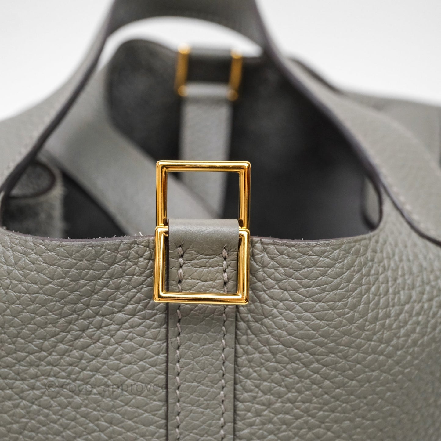 Hermès Picotin Lock 18 Gris Meyer 0L Clemence Gold Hardware