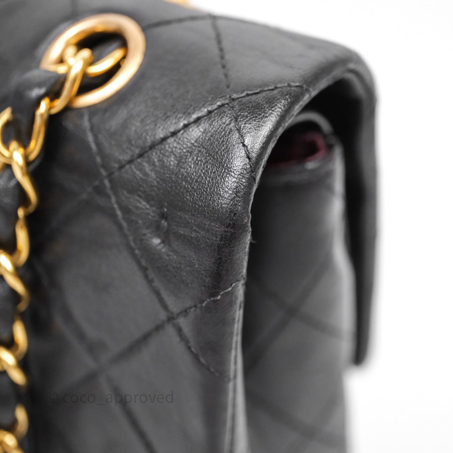 Chanel Classic Vintage Double Flap M/L Black Lambskin Gold Hardware