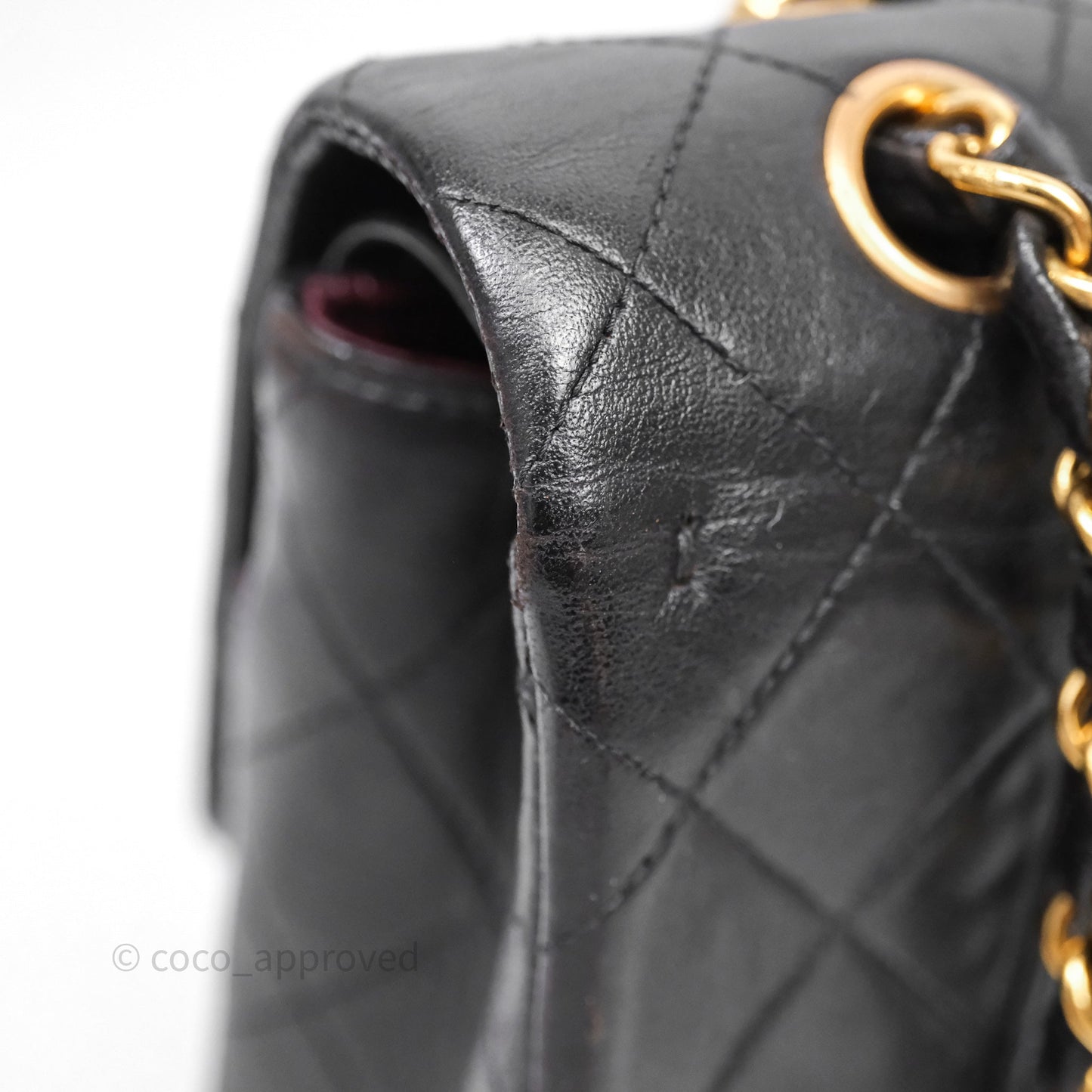 Chanel Classic Vintage Double Flap M/L Black Lambskin Gold Hardware