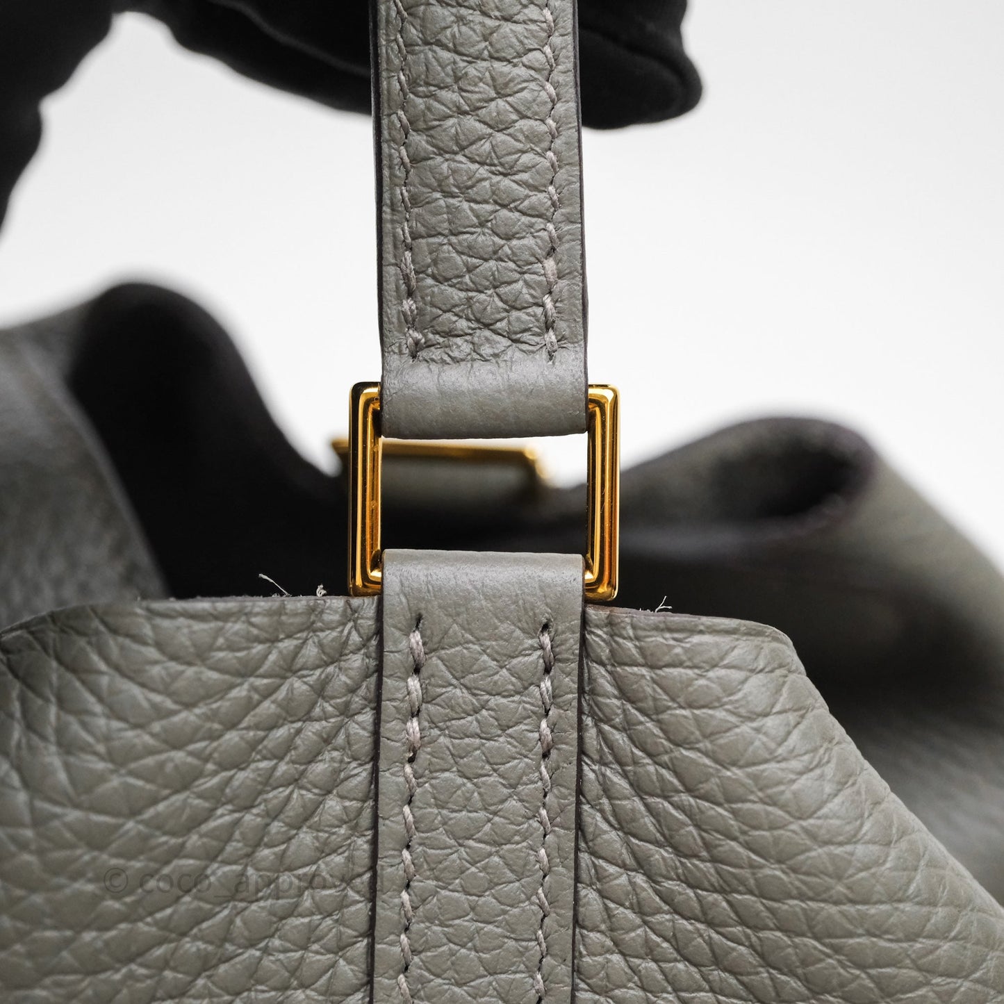 Hermès Picotin Lock 18 Gris Meyer 0L Clemence Gold Hardware