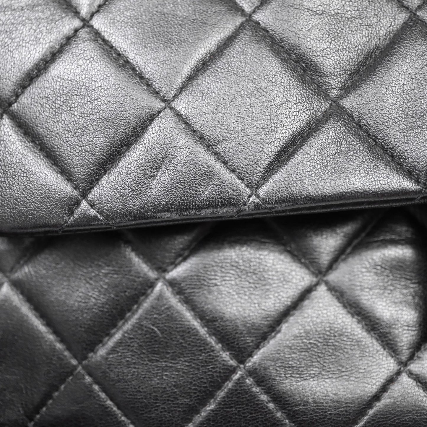 Chanel Classic Vintage Double Flap M/L Black Lambskin Gold Hardware