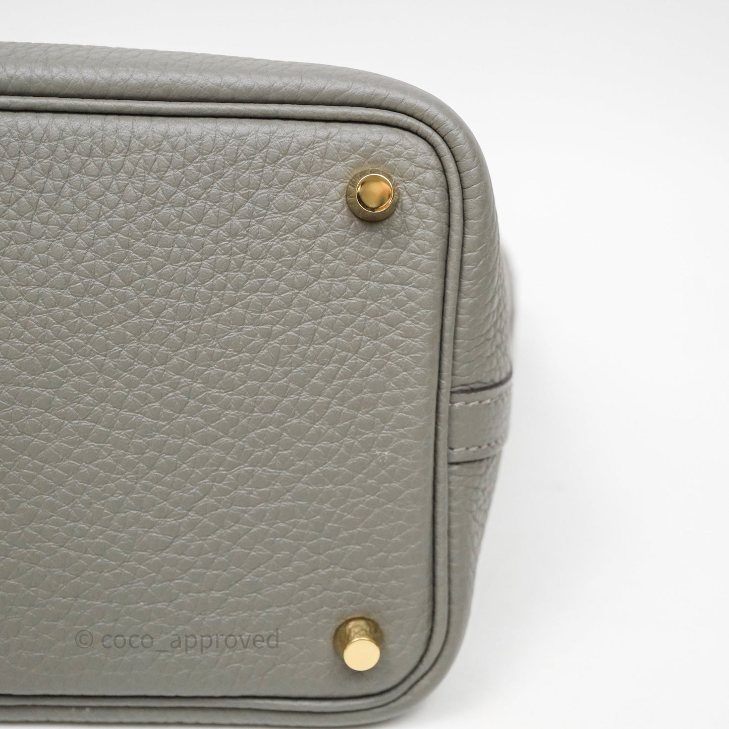 Hermès Picotin Lock 18 Gris Meyer 0L Clemence Gold Hardware