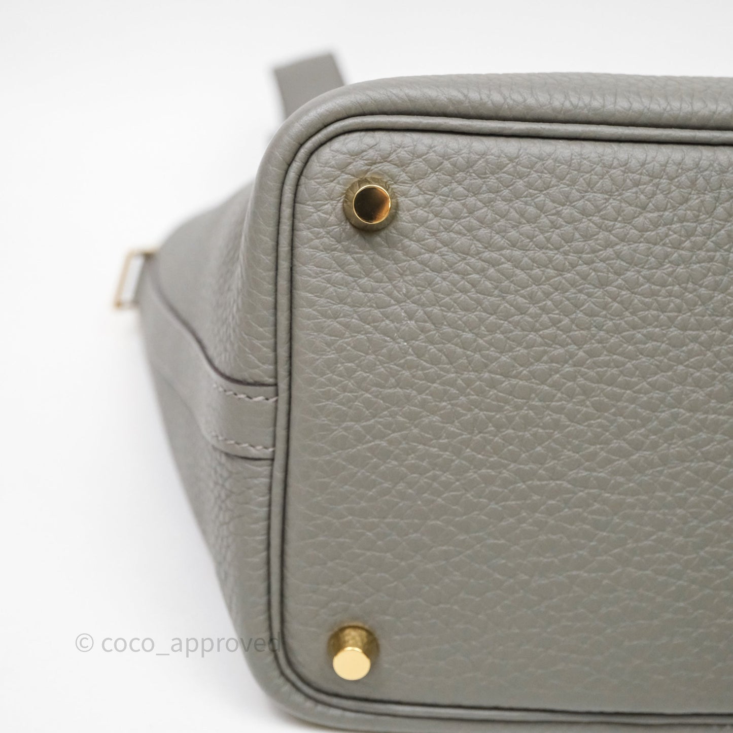 Hermès Picotin Lock 18 Gris Meyer 0L Clemence Gold Hardware