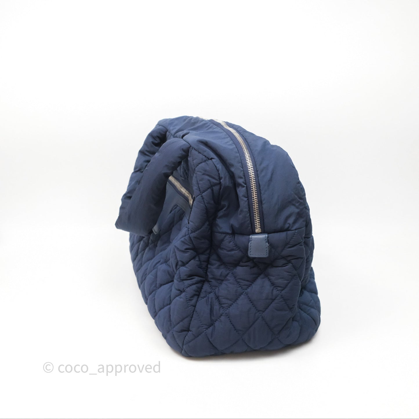 Chanel Coco Cocoon Tote Bag Navy Nylon Sliver Hardware